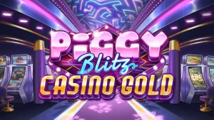 Tampilan visual mewah slot Piggy Blitz Casino Gold dengan elemen neon dan emas